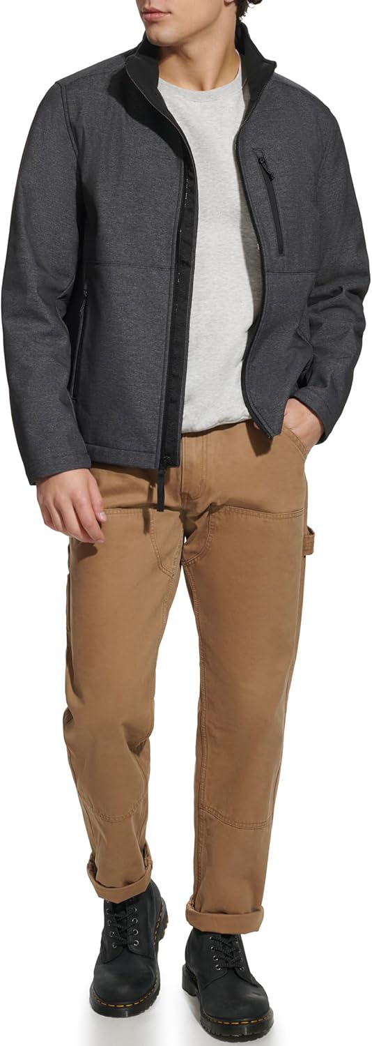 mens Men's Stand Collar Softshell Jacket