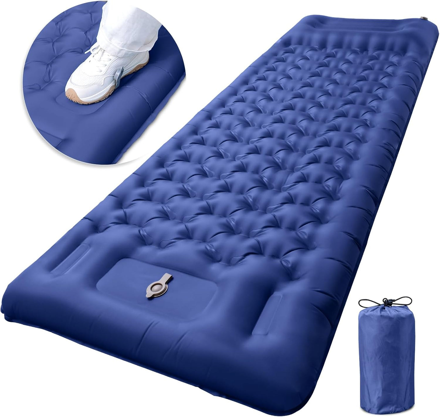 Inflatable Camping Sleeping Mat, Thick 4-inch Sleeping Mat