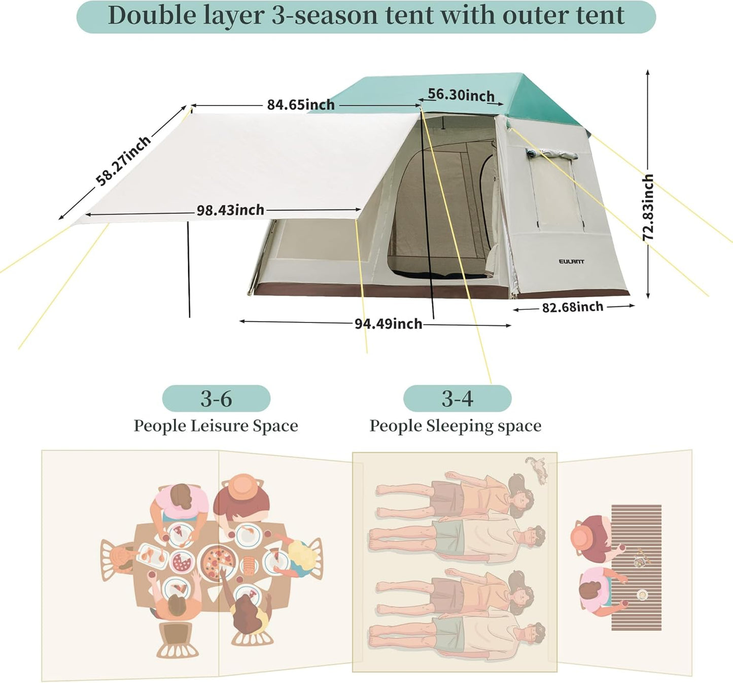 3-6 Person Family Tent