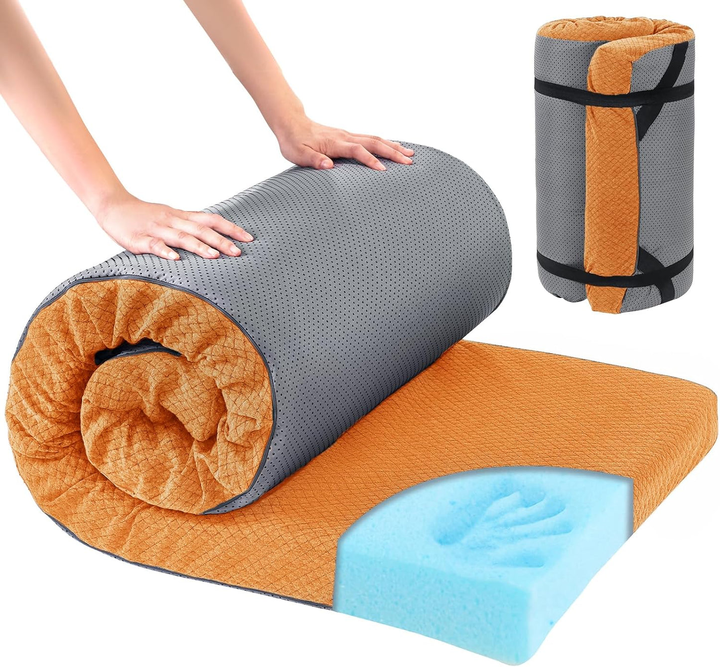Memory Foam Camping Mattress, Portable Adult Sleeping Mat, Waterproof Mattress